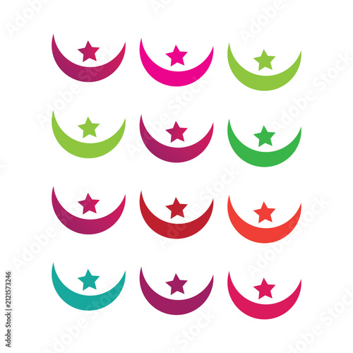 Crescent Moon and Star Elements Set
