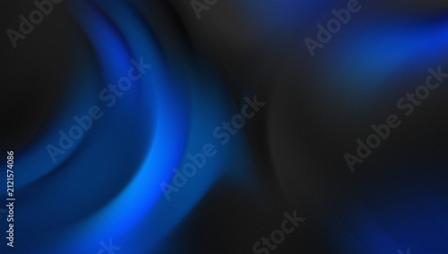 Abstract dark background with smooth blue glowing waves and soft light effects