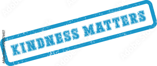 Foto Blue distressed rubber stamp conveying the significant message that Kindness Mat