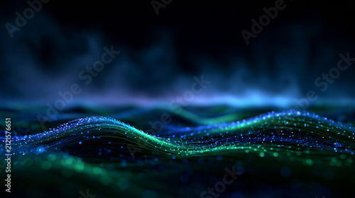 Digital Data Flow Wave Abstract Technology Background