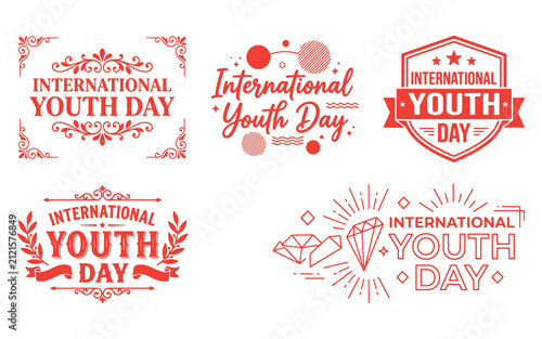 Fotografía Collection of pink communication and social media flat icons for International Y