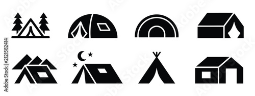 Quadro su tela Various Tent Icons