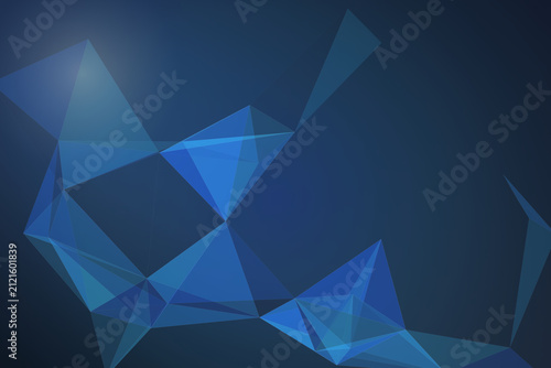 Abstract geometric shapes with blue light effect