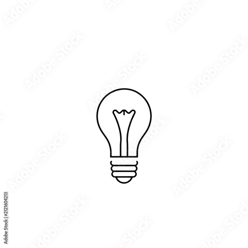 Outline Drawing Of A Classic Light Bulb Icon