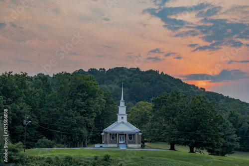 Mount Zion church at sunset