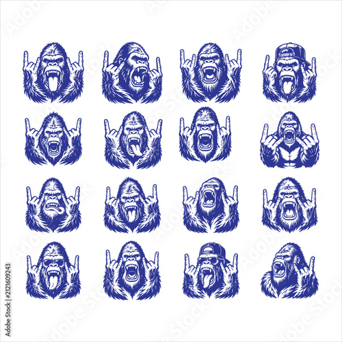 PrintGorilla SVG Bundle Funny Gorilla Face
