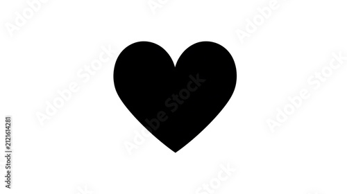 A simple black heart icon on a white background