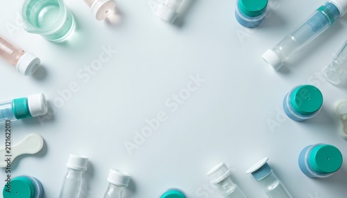 Sterile diagnostic sample containers arranged for a healthcare social media campaign