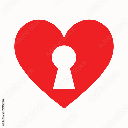 a heart with keyhole
