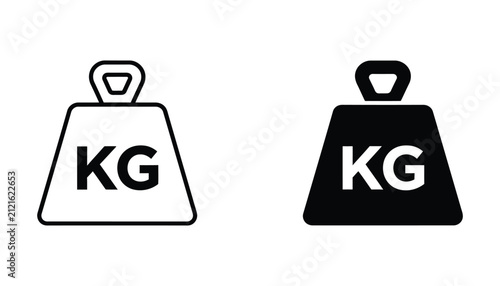 Minimalist kg weight icon in two styles
