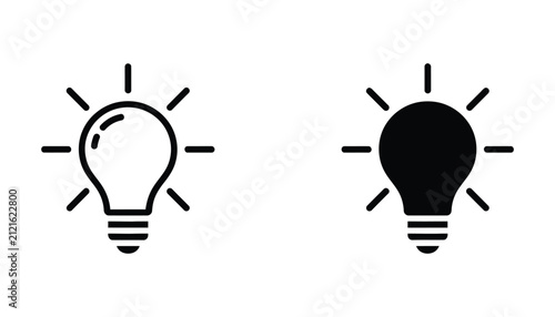 Lightbulb icon with glowing and unlit versions