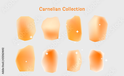 Carnelian Crystal Gemstone Vector Illustration