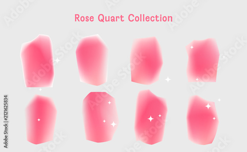 Rose Quartz Crystal Gemstone Vector Illustration
