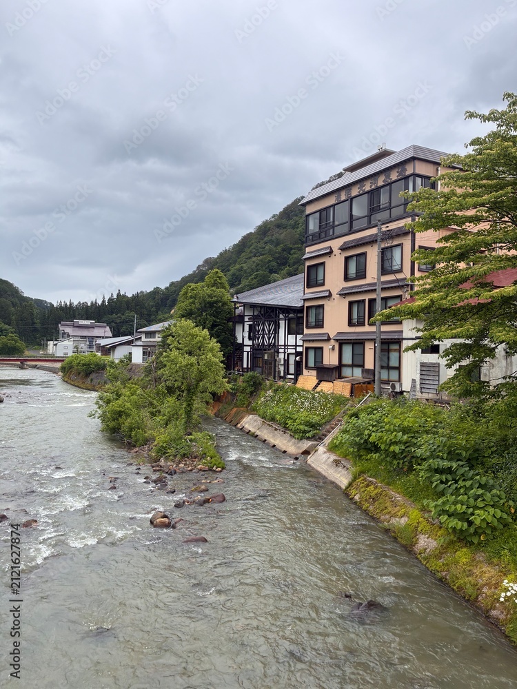 Fototapeta premium river in the village