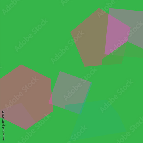 Abstract geometric polygons with vibrant colors and overlapping shapes