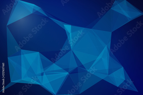 Abstract geometric shapes in glowing blue tones