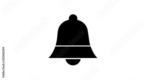 A simple black icon of a bell, often used to signify alerts or notifications
