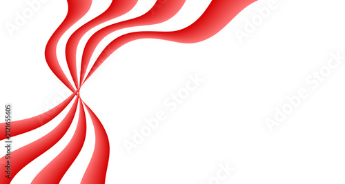 Cuadro en lienzo Abstract red wavy ribbons flowing on white background, symbolizing dynamic energ