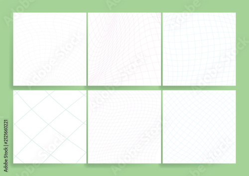 Geometric Elements Set with Distortion Grid 