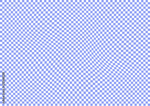 Blue and White Checkered Distorted Background