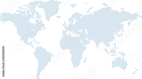 Dotted World Map Vector Illustration in Light Blue