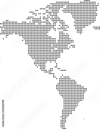 Dotted Map of North and South America Vector Illustration