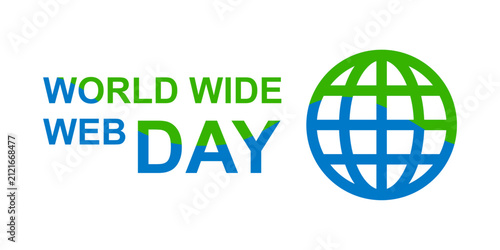 World Wide Web Day Typography with Globe Icon