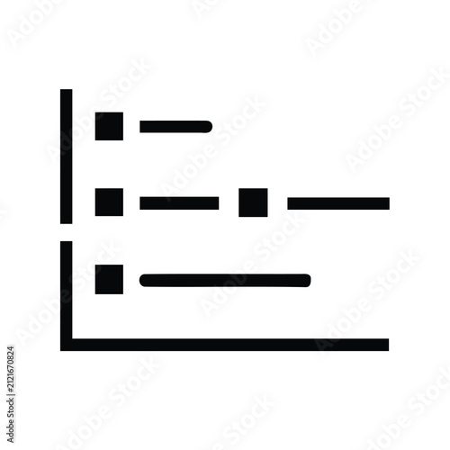Minimalist checklist icon with three items - Clean black and white checklist icon showing three partially completed items in a simple line style