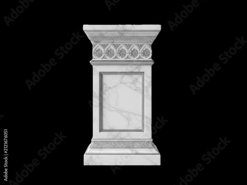 Classic white marble pedestal for product display