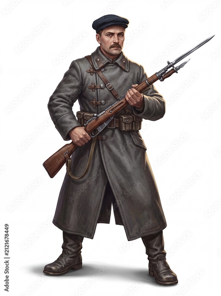 Obraz premium Highlighting the spirit of revolution in Soviet Russia during the 1917 uprising