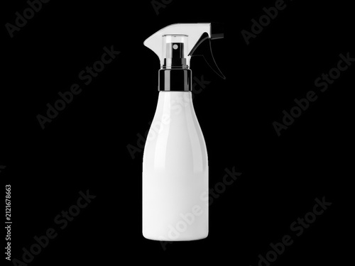 White plastic spray bottle for cleaning and beauty products