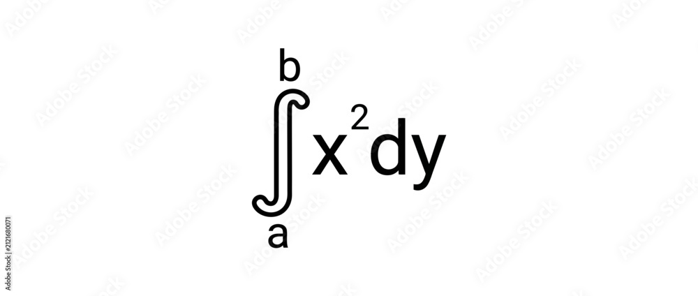 Fotografía Definite Integral Calculus Formula with X Squared Function and Limits for Mathem