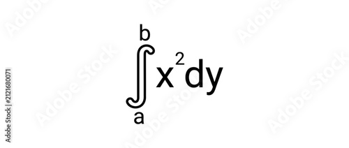 Foto Definite Integral Calculus Formula with X Squared Function and Limits for Mathem