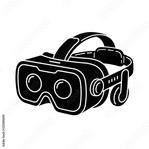 Headset for virtual reality provides an immersive experience for digital gaming and simulation activities.