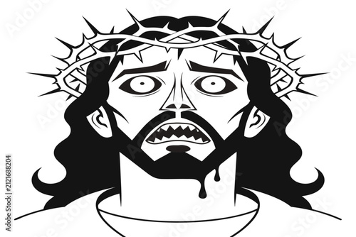 coloring page line art the jesus black vector