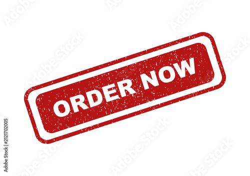 Red textured rubber stamp icon with the text message order now written