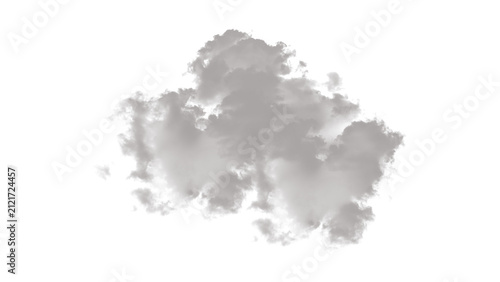 Fotografie A single fluffy white cumulus cloud isolated on transparent background for digit