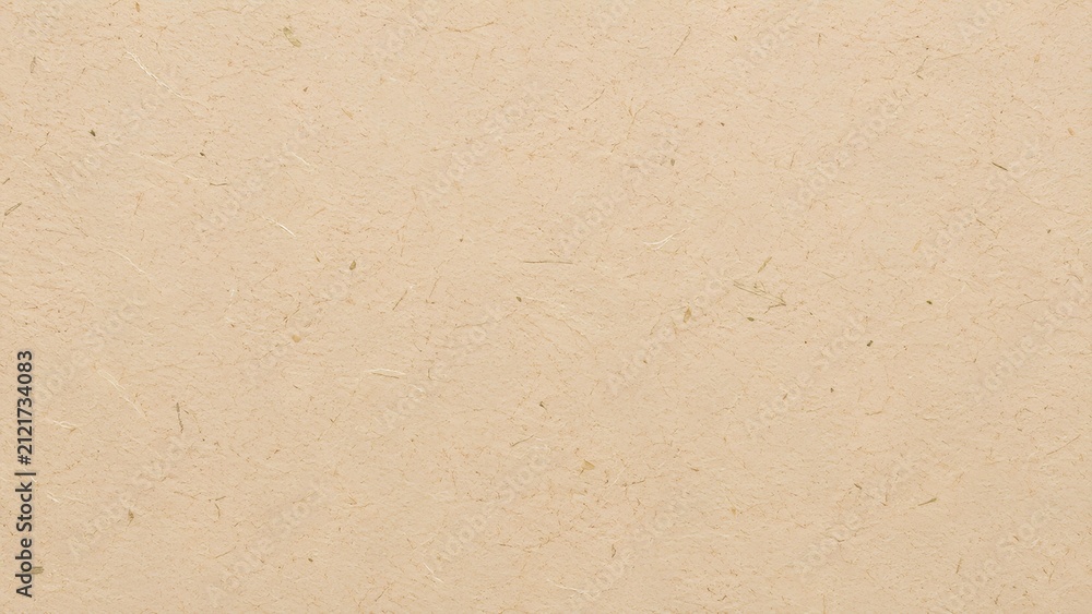 Obraz premium 温かみのあるベージュの手漉き紙 / Warm beige handmade paper with visible fibers (Generative AI)