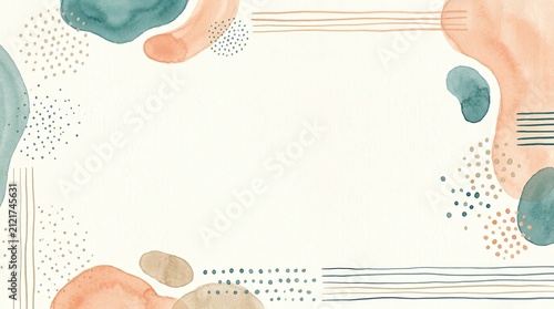 Abstract watercolor background with pastel shapes.