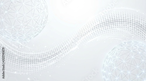 Abstract white and blue digital network background.