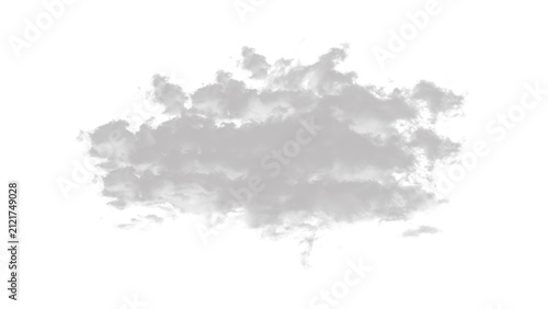 Fotografía A single fluffy white cumulus cloud isolated on transparent background for easy