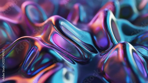 Glass-like shapes rippling fluidly background animation
