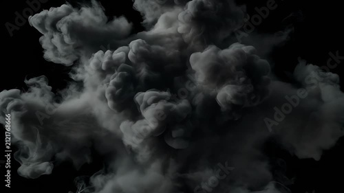 Explosion Expanding in Stages Against Black Background Cinematic Motion