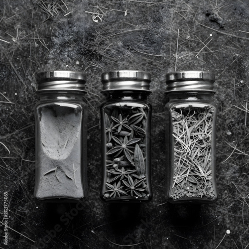 Three spice jars with star ...