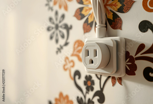 White electrical outlet wit...