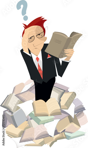 Wise man reads a book