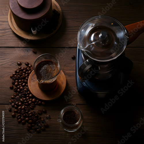 Overhead view of coffee bre...