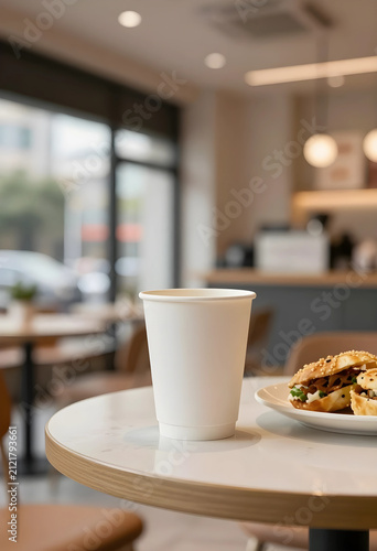 Blank white paper coffee cu...