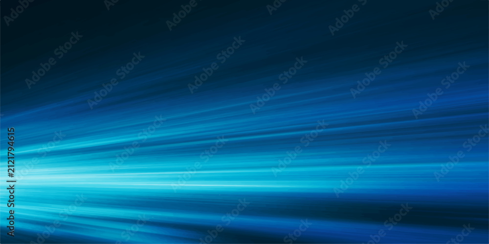 Obraz premium Abstract blue light trails streaking across a dark background, suggesting speed and technology.