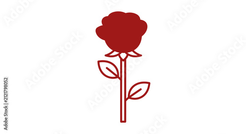 Elegant red rose vector illustration on white background for design projects